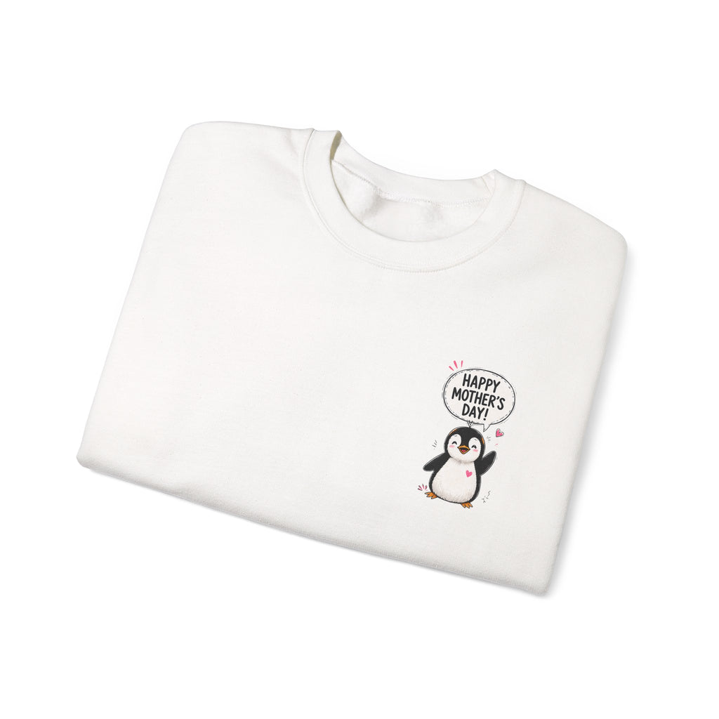 Mommy Penguin Crewneck Sweatshirt — 'Happy Mother's Day' Cute Penguin Family Design