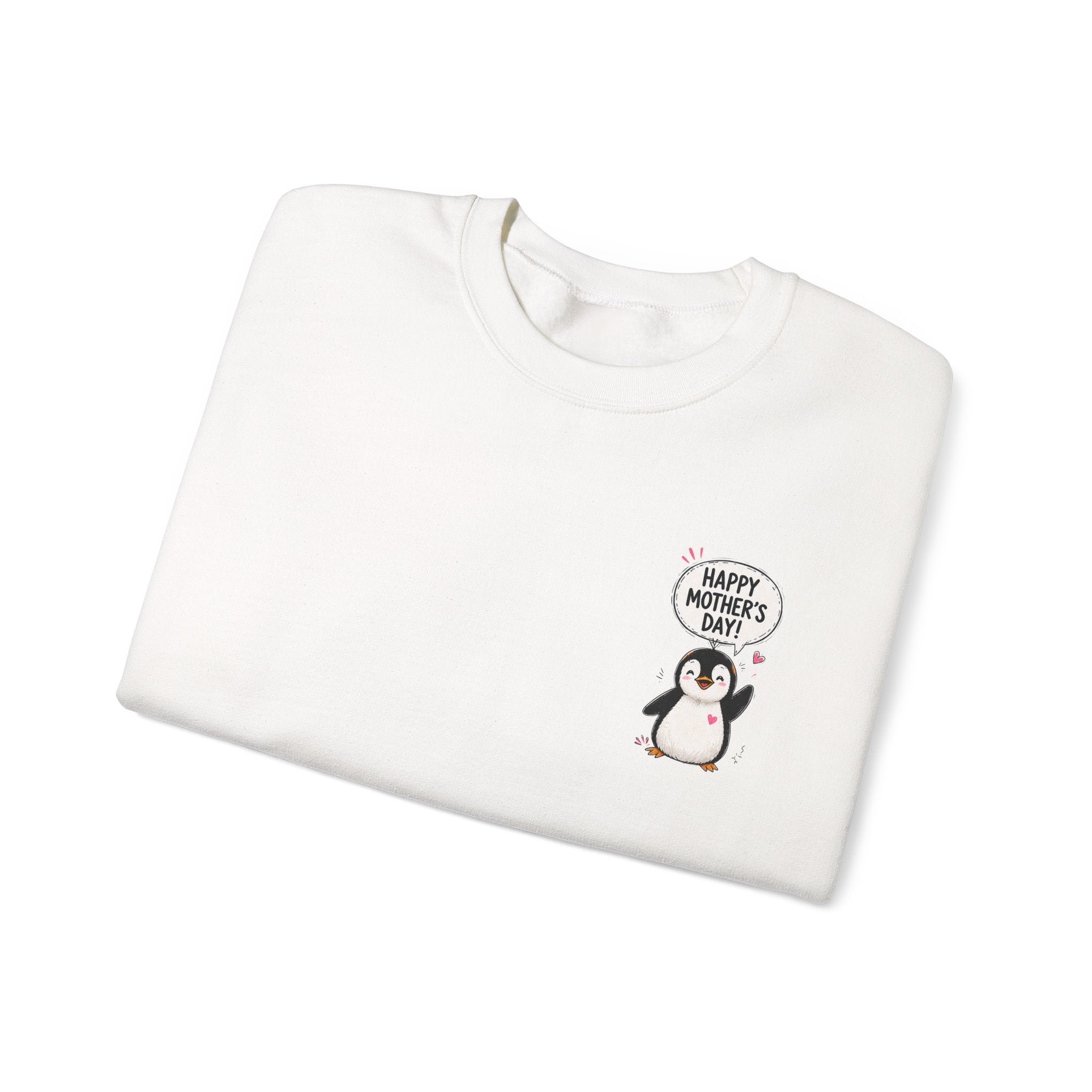 Mommy Penguin Crewneck Sweatshirt — 'Happy Mother's Day' Cute Penguin Family Design
