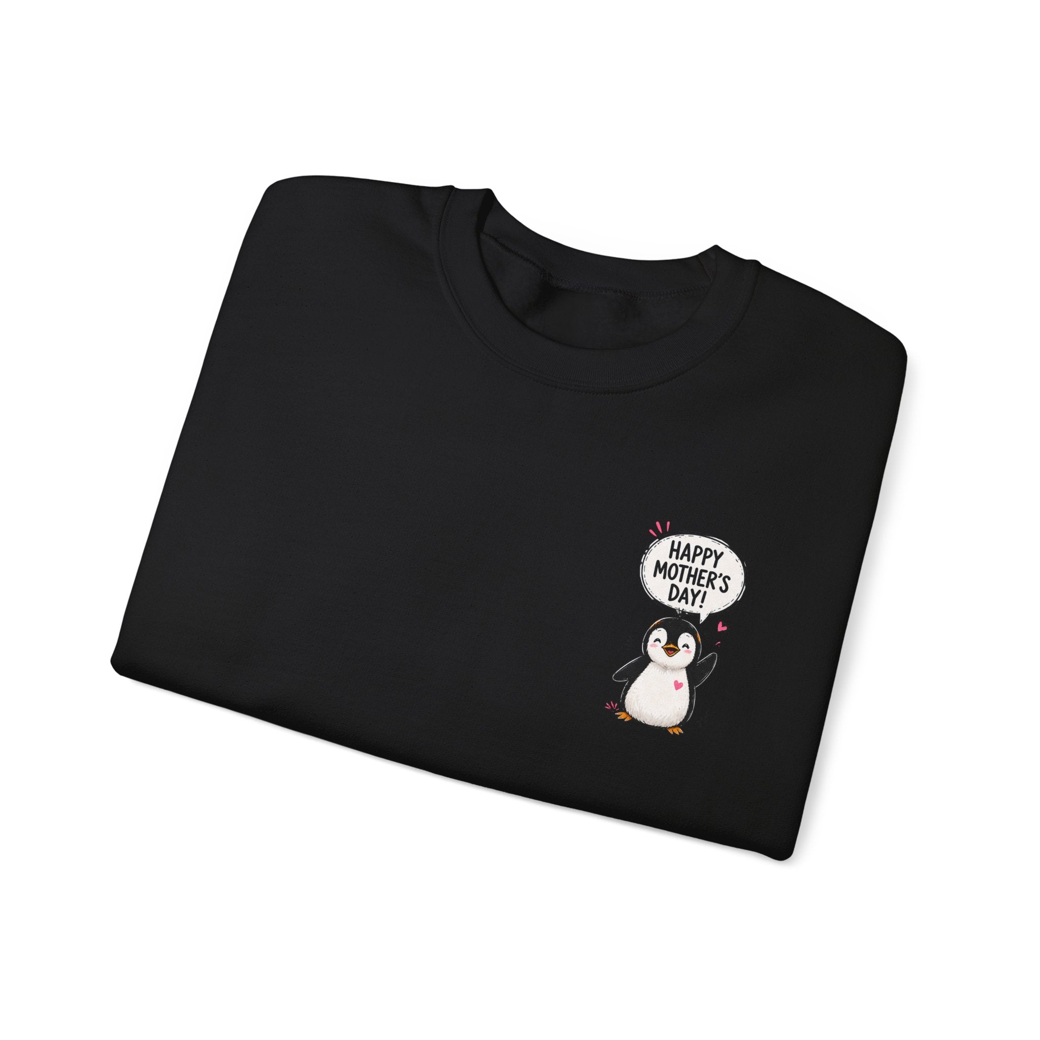 Mommy Penguin Crewneck Sweatshirt — 'Happy Mother's Day' Cute Penguin Family Design