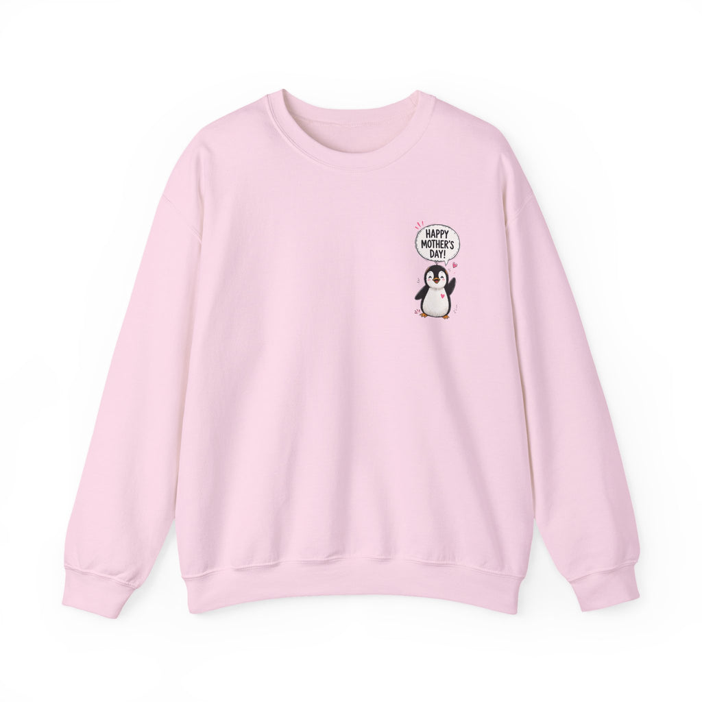 Mommy Penguin Crewneck Sweatshirt — 'Happy Mother's Day' Cute Penguin Family Design