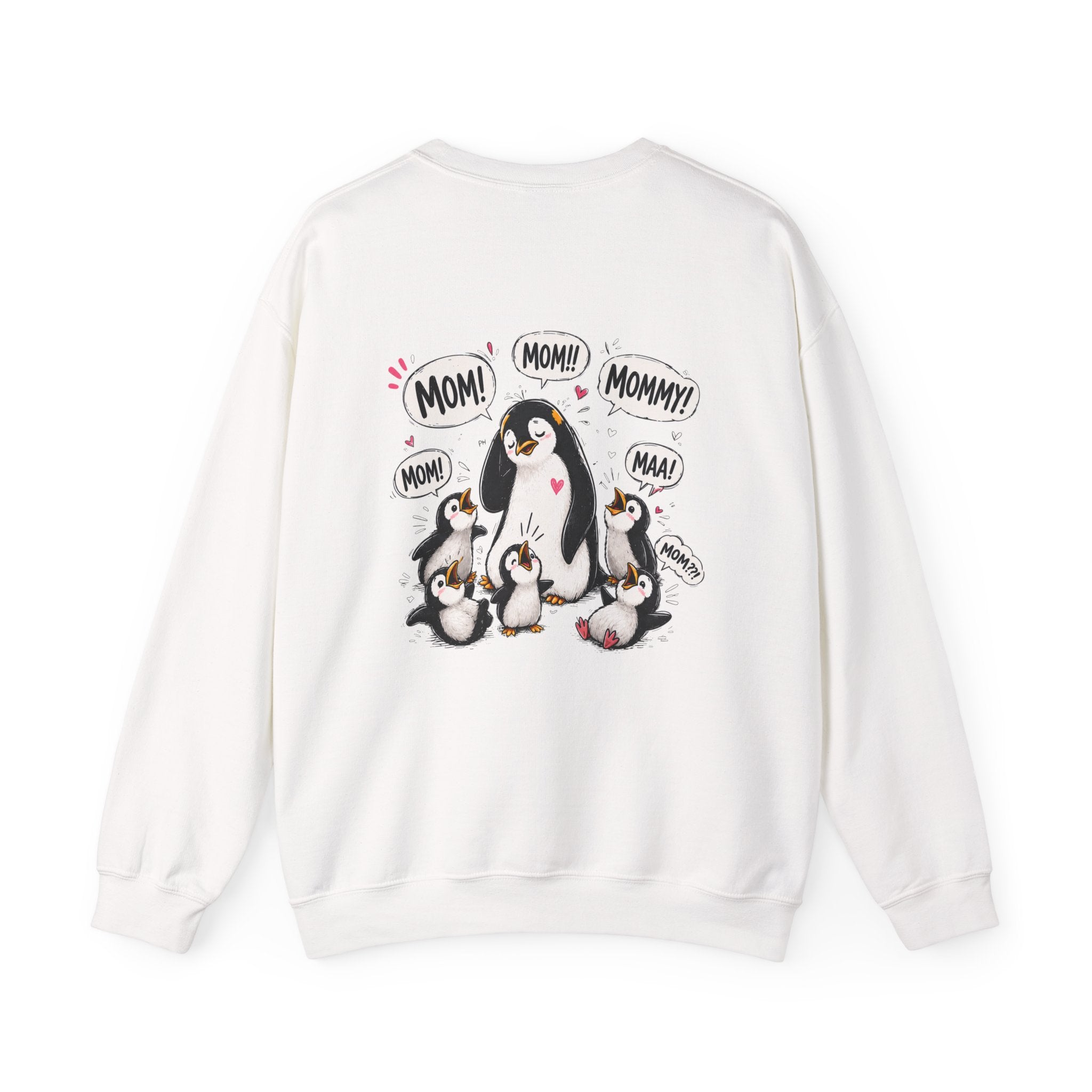 Mommy Penguin Crewneck Sweatshirt — 'Happy Mother's Day' Cute Penguin Family Design