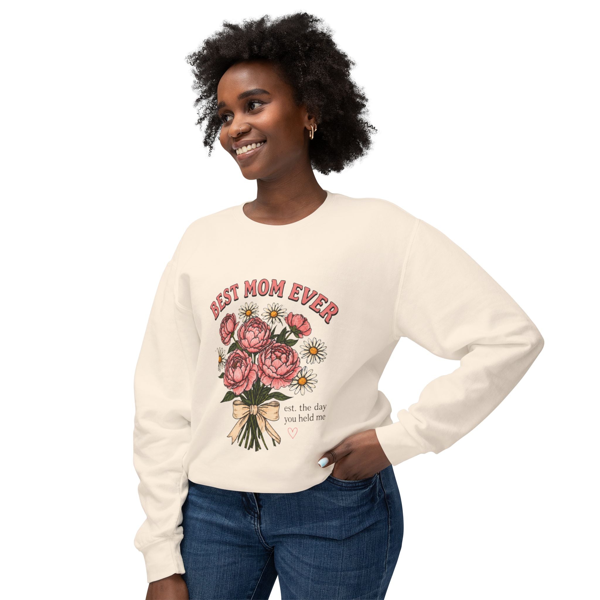 Best Mom Ever Floral Crewneck Sweatshirt