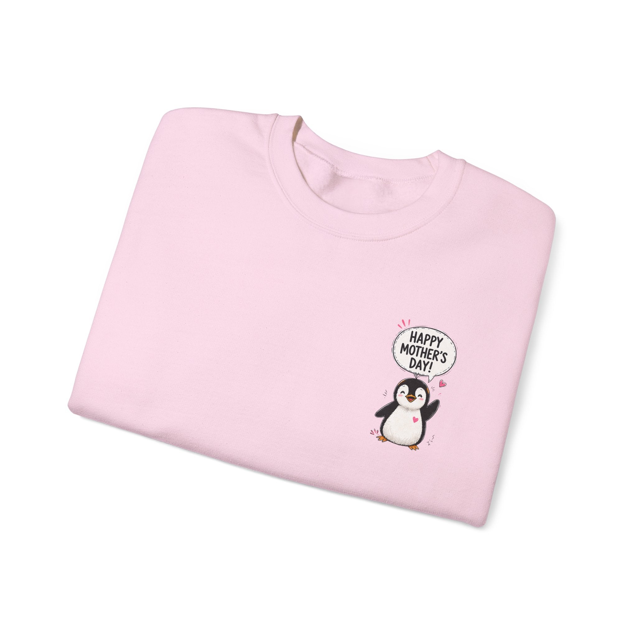 Mommy Penguin Crewneck Sweatshirt — 'Happy Mother's Day' Cute Penguin Family Design