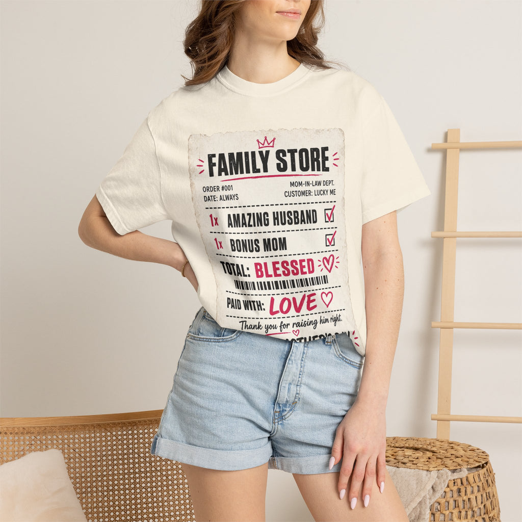 Mother In Law Day 'Family Store' T-Shirt — Blessed Bonus Mom & Amazing Husband Gift