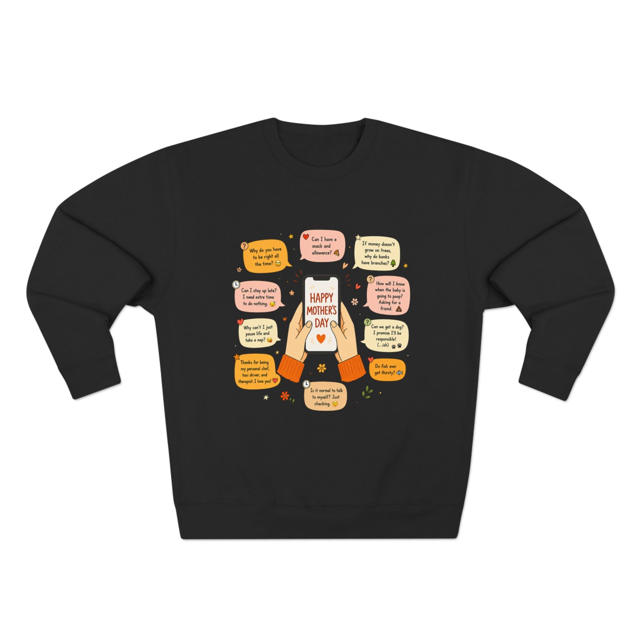 Mothers Day Coffee Cheers Sweatshirt — "Happy Mothers Day" Latte Design