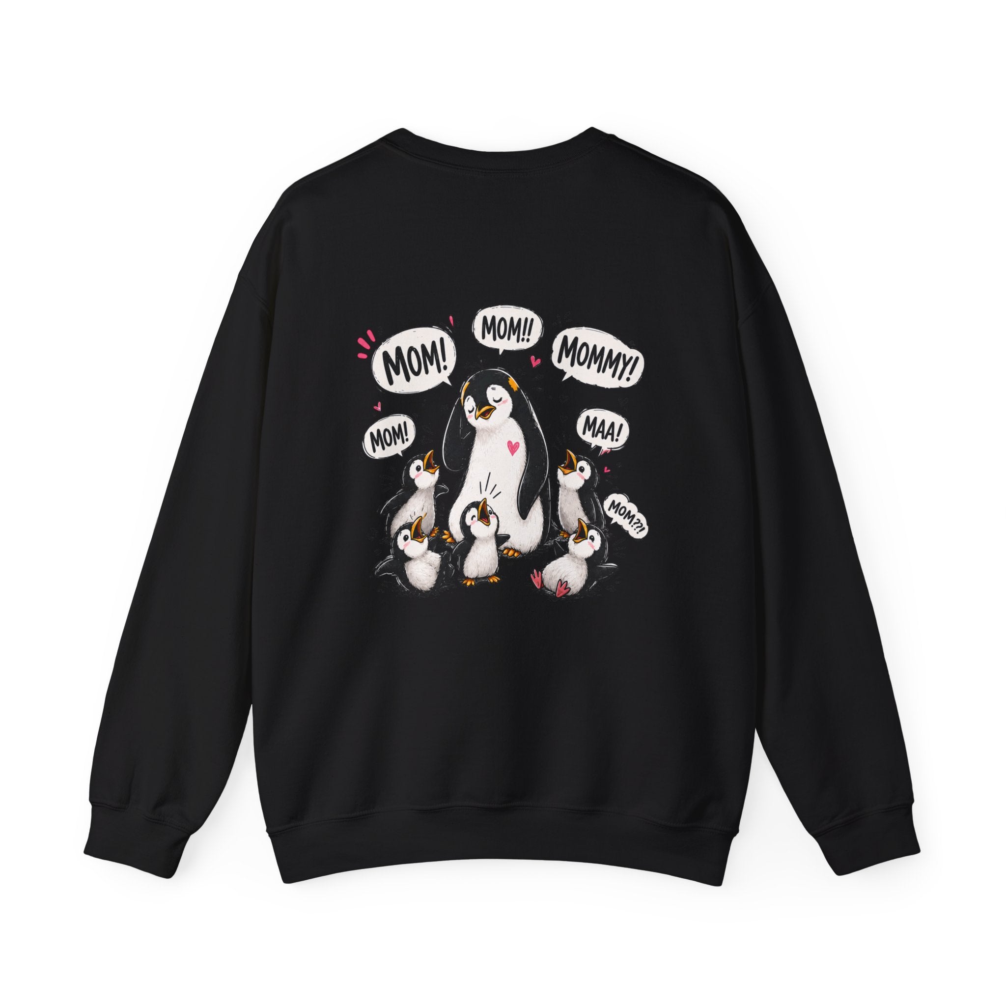 Mommy Penguin Crewneck Sweatshirt — 'Happy Mother's Day' Cute Penguin Family Design