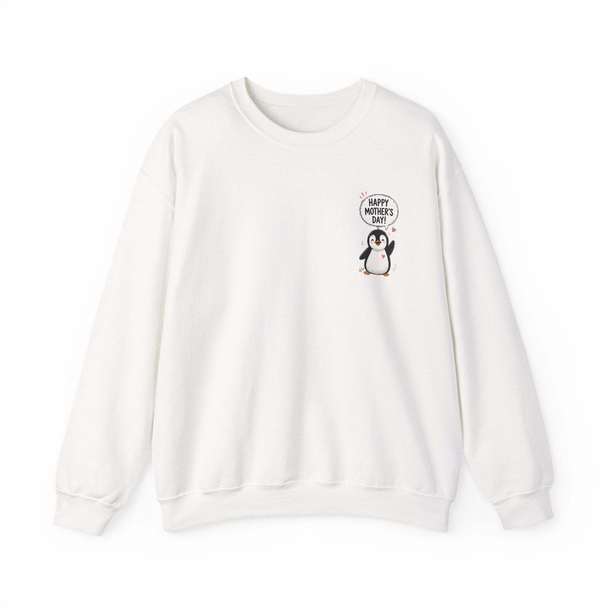 Mommy Penguin Crewneck Sweatshirt — 'Happy Mother's Day' Cute Penguin Family Design