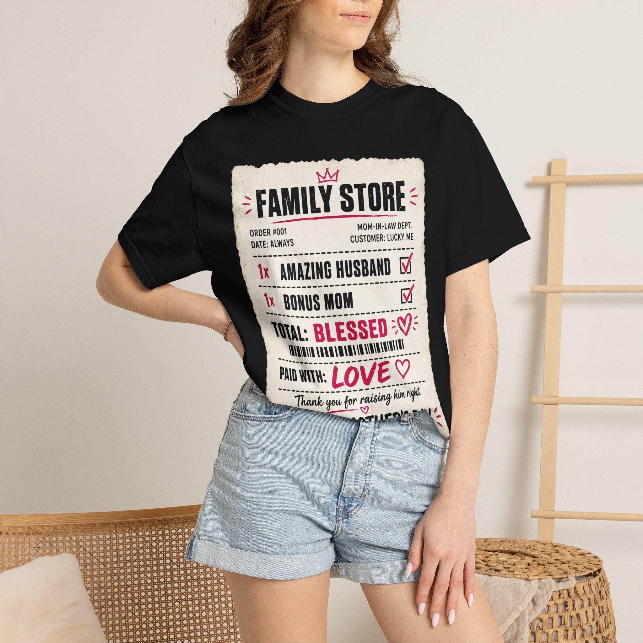 Mother In Law Day 'Family Store' T-Shirt — Blessed Bonus Mom & Amazing Husband Gift